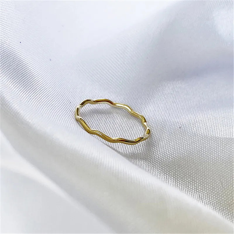 14K Gold Filled Wave Ring Chevron Knuckle Ring Minimalism Gold Jewelry Anillos Mujer Bague Femme Boho Aneis Ring For Women
