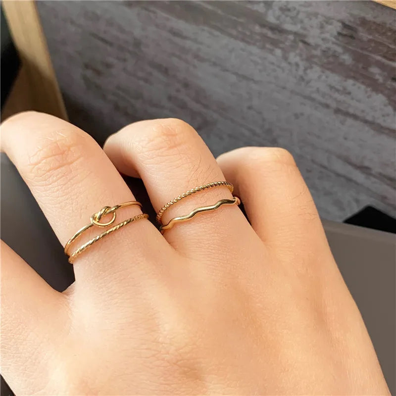 14K Gold Filled Wave Ring Chevron Knuckle Ring Minimalism Gold Jewelry Anillos Mujer Bague Femme Boho Aneis Ring For Women