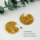 YAJUNIEL Luxury 24K Gold Plated Earrings Abstract Design Drop Earrings Statement Earrings for Women Daily Wear Jewelry Gifts