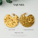 YAJUNIEL Luxury 24K Gold Plated Earrings Abstract Design Drop Earrings Statement Earrings for Women Daily Wear Jewelry Gifts