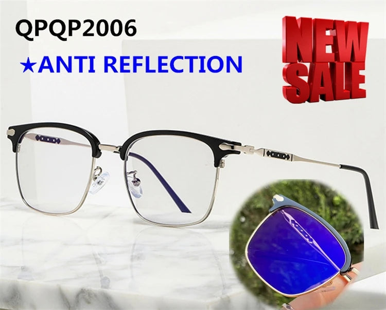 Fashion Men Computer Punk Grey Black Alloy Retro Circle Lunett Photogray Anti Blue Light 2024 Transition Glasses Photochromic