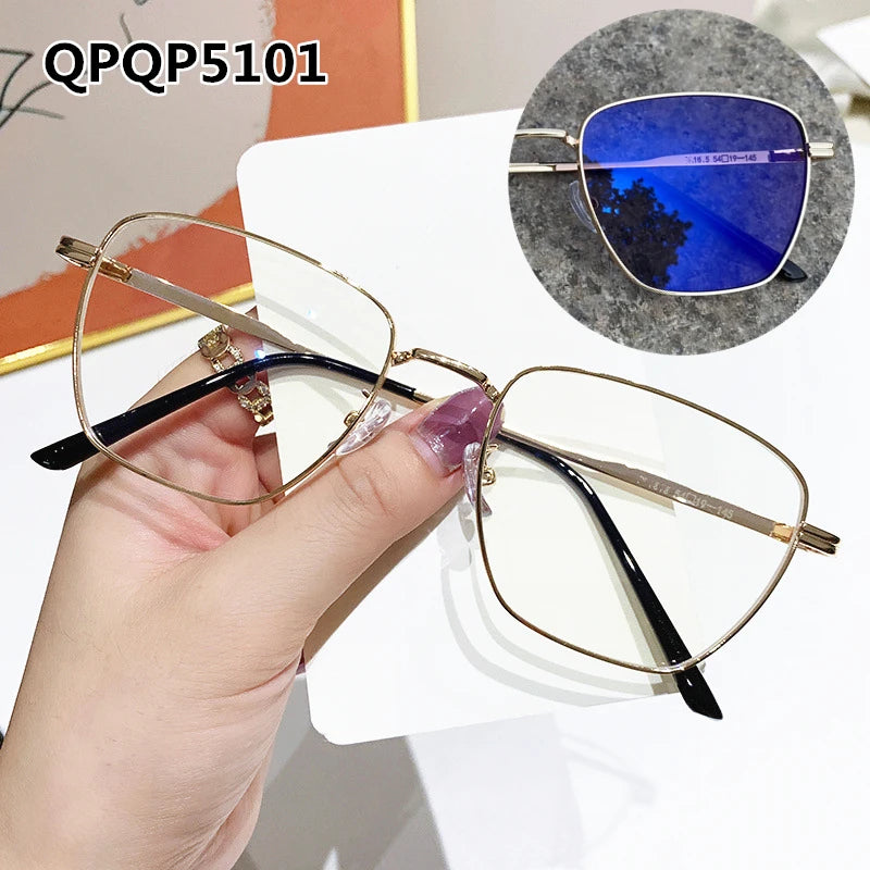 Fashion Men Computer Punk Grey Black Alloy Retro Circle Lunett Photogray Anti Blue Light 2024 Transition Glasses Photochromic