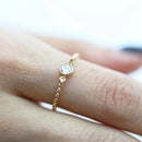 14K Gold Filled Zircon Rings Handmade Chain Rings Minimalism Rings Jewelry Bague Femme Anillos Joyas Aneis Boho Rings for Women