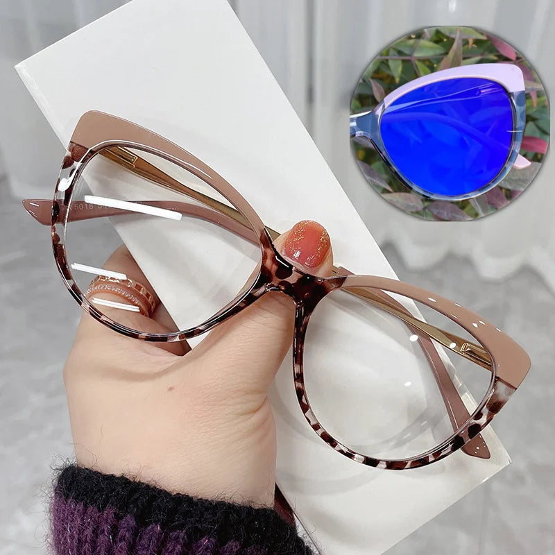 Fashion Men Computer Punk Grey Black Alloy Retro Circle Lunett Photogray Anti Blue Light 2024 Transition Glasses Photochromic