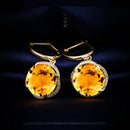 JoiasHome Charms Jewelry Sets for Women Fashion Yellow Crystal Ring Earrings Necklace Female Party Silver 925 Jewelry Wholesale