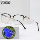 Fashion Men Computer Punk Grey Black Alloy Retro Circle Lunett Photogray Anti Blue Light 2024 Transition Glasses Photochromic