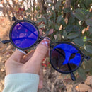 Fashion Men Computer Punk Grey Black Alloy Retro Circle Lunett Photogray Anti Blue Light 2024 Transition Glasses Photochromic