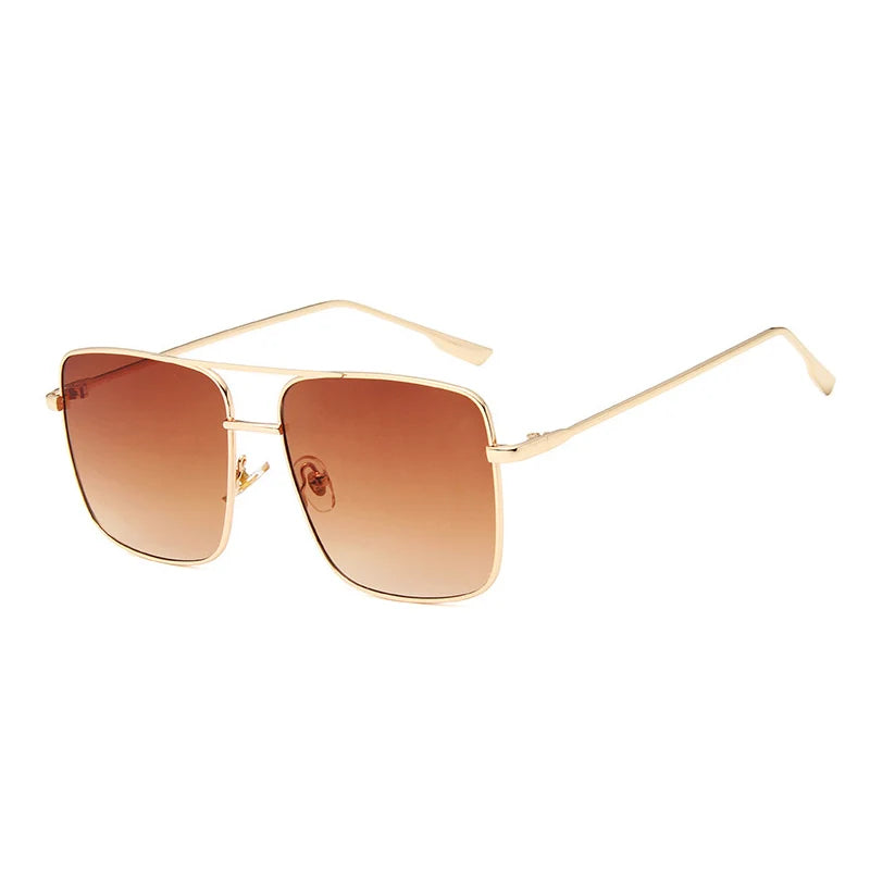 OEC CPO Vintage Square Sunglasses Women Men Brand Deasigner Metal Eyewear Men Brown Grey Sexy Oculos UV400  O138