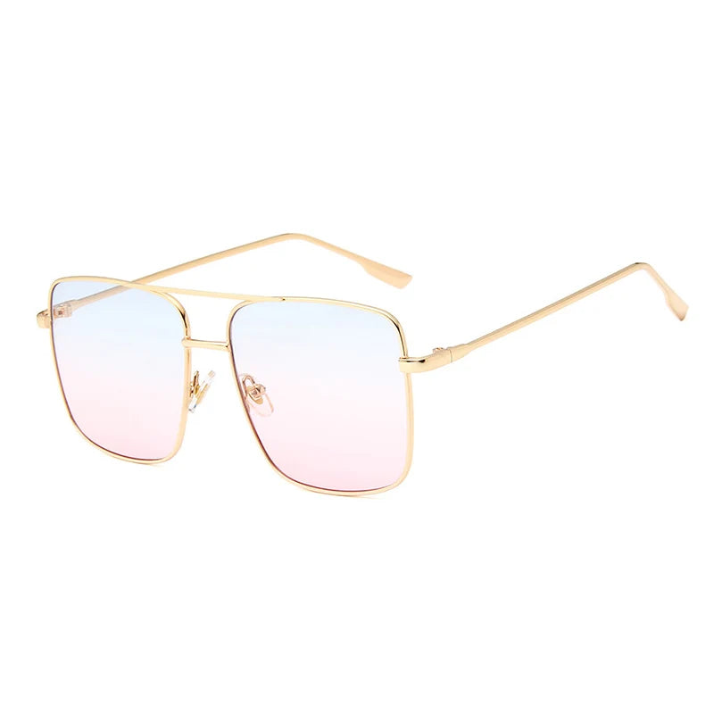 OEC CPO Vintage Square Sunglasses Women Men Brand Deasigner Metal Eyewear Men Brown Grey Sexy Oculos UV400  O138