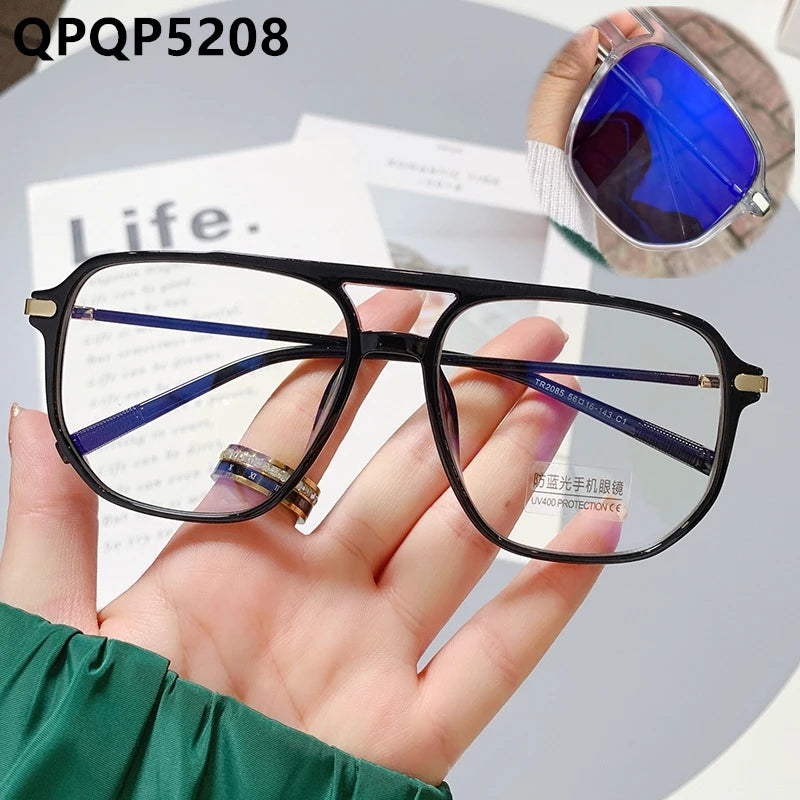 Fashion Men Computer Punk Grey Black Alloy Retro Circle Lunett Photogray Anti Blue Light 2024 Transition Glasses Photochromic