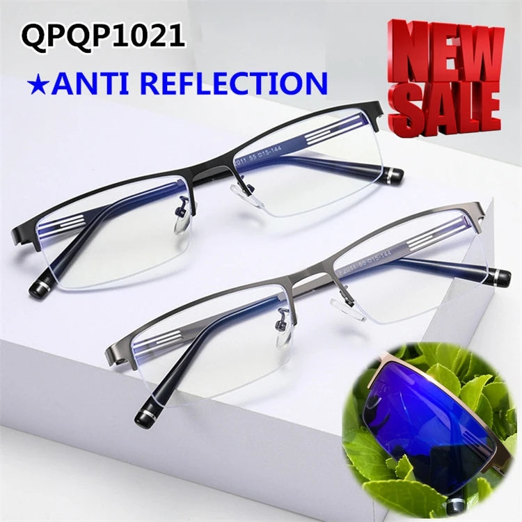 Fashion Men Computer Punk Grey Black Alloy Retro Circle Lunett Photogray Anti Blue Light 2024 Transition Glasses Photochromic