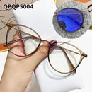 Fashion Men Computer Punk Grey Black Alloy Retro Circle Lunett Photogray Anti Blue Light 2024 Transition Glasses Photochromic