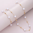 2 Pcs Exquisite Gold Color Bohemian Jewelry Set for Women Fashion Pearl Cross Pendant Necklace Bracelet Set Casual Jewelry Gifts