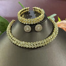 1 necklace, 1 pair of earrings, 1 bracelet, fashionable crystal, 3-piece set, rhinestone claw chain, diamond inlaid collar jewel