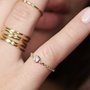 14K Gold Filled Zircon Rings Handmade Chain Rings Minimalism Rings Jewelry Bague Femme Anillos Joyas Aneis Boho Rings for Women