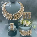 Original Dubai 18K Gold Plated Jewelry Set Women Exquisite Italian Necklace Earrings Bracelet Ring Bridal Wedding Party Gifts