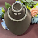 1 necklace, 1 pair of earrings, 1 bracelet, fashionable crystal, 3-piece set, rhinestone claw chain, diamond inlaid collar jewel